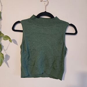 Uniqlo Green Ribbed Tank Top